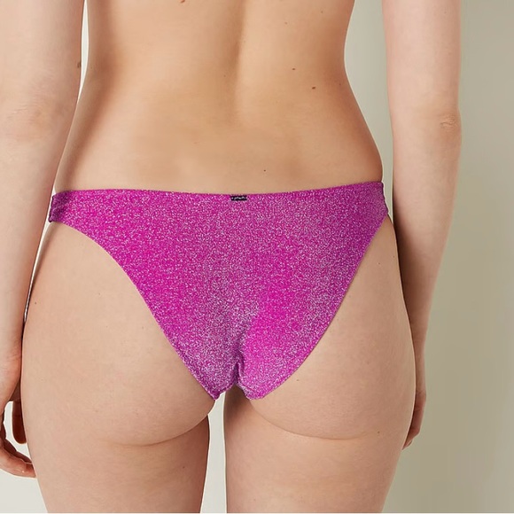 NWT PINK Shimmer Brazilian Bikini Bottom - Dalia Magenta - Picture 15 of 16